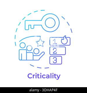 Criticality blue gradient concept icon Stock Vector