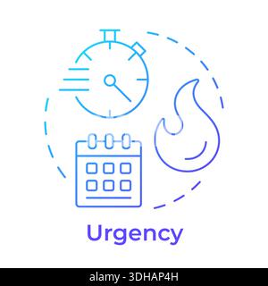 Urgency blue gradient concept icon Stock Vector