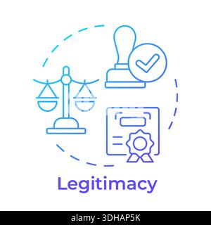 Legitimacy blue gradient concept icon Stock Vector