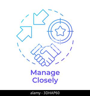 Manage closely blue gradient concept icon Stock Vector