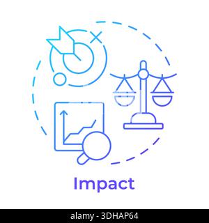Impact blue gradient concept icon Stock Vector