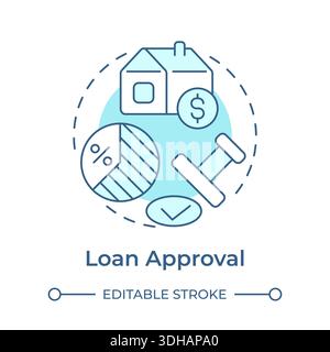 Loan approval soft blue concept icon Stock Vector