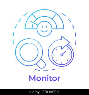 Monitor blue gradient concept icon Stock Vector
