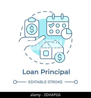 Loan principal soft blue concept icon Stock Vector