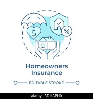 Homeowners insurance soft blue concept icon Stock Vector