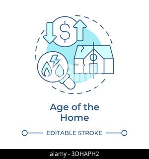 Age of the home soft blue concept icon Stock Vector