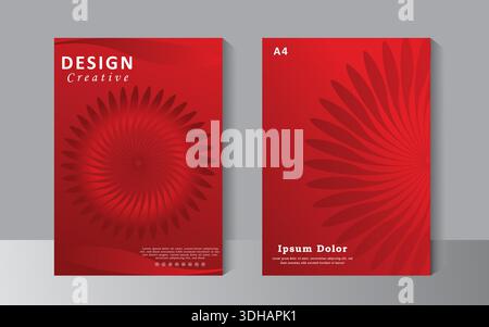 Cover design template layout design, Brochure With Red Color Background. Annual report. Modern A4 flyer template, Poster, catalog. Simple magazine, Stock Vector