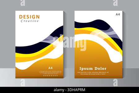Book cover design template, modern annual report. Brochure template, catalog. Simple Flyer promotion. magazine. four colors combination for vector Stock Vector