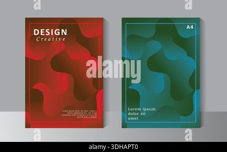 abstract book cover design template with a4 size, annual report for company, business catalog, company profile brochure magazine flyer booklet poster, Stock Vector