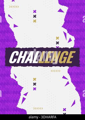 Modern Sport Poster Design with Purple Brush and Geometric Abstract Shapes. Grunge Sport Banner or Poster Design Stock Vector