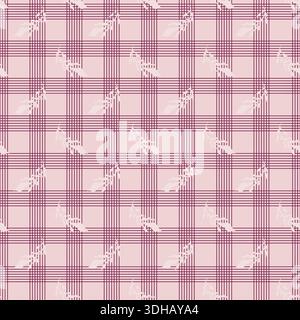 Blush Floral Plaid Grid Pattern Stock Vector