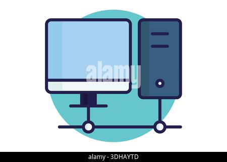 Data connection icon. Colored icon style. Icon related to IT support. Technology elements vector illustration Stock Vector