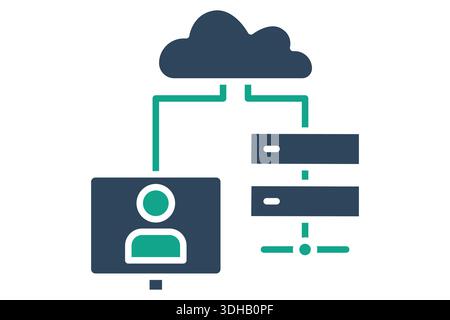 System administrator icon. Solid icon style. Icon related to IT support. Technology elements vector illustration Stock Vector