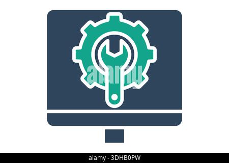 IT Services icon. Solid icon style. Icon related to IT support. Technology elements vector illustration Stock Vector