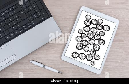Teamwork concept shown on a digital tablet Stock Photo