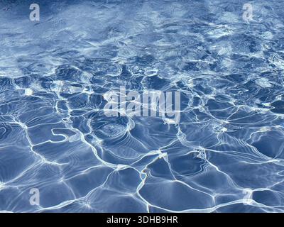 Blue water clear aqua rippled surface Stock Photo
