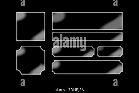 A glass-style frame created in white. In vector use, placing a darker background underneath creates a transparent, glass-like effect where the content Stock Vector