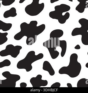 Cattle or cow fur seamless pattern for fabric, clothing textile. Cute Hand drawn design with repeatable elements Stock Vector
