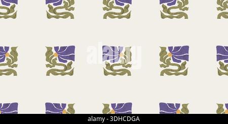 Floral Seamless Pattern Featuring Botanical Hand-Drawn Flowers On Light Background. Textured Crayon Hatching. Vector Horizontal Illustration Stock Vector
