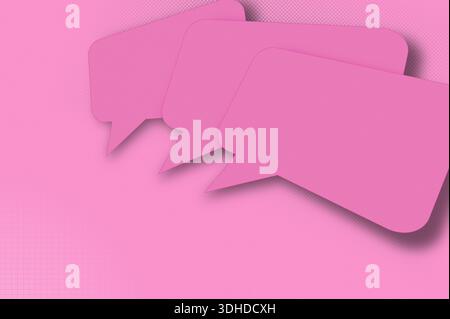 Collage retro banner template of speech bubble. Empty space for text. Pop art style Stock Photo
