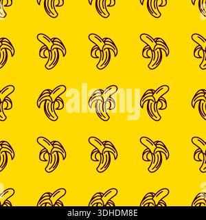 Banana Fruit Pattern Seamless Vector Template Vector Stock Vector