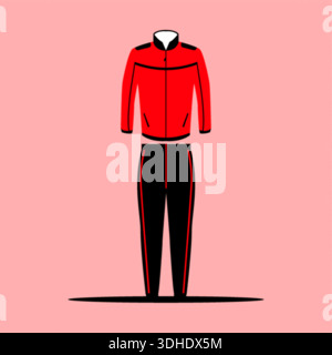 A red and black tracksuit. Stock Vector
