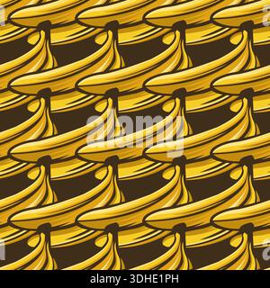 Banana Fruit Seamless Pattern Design. Banana Background Vector Stock Vector
