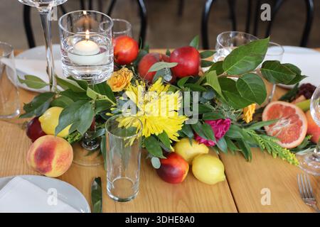 Beautiful Table Arrangement Stock Photo