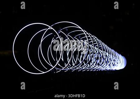 Hulahoop by Scale - Winter Lights 2026 festival - Canary Wharf - docklands London Stock Photo