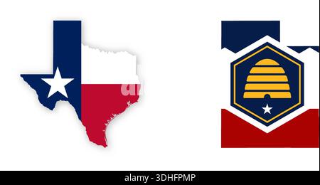Texas flag map poster. US state pride wall decor artwork. Patriotic printable digital art. Detailed vector illustration Stock Vector