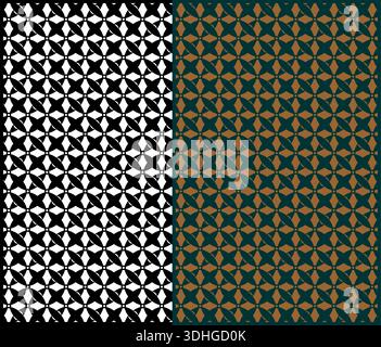 Modern Geometric Petal Seamless Pattern Set Stock Vector