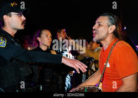 Riverside, California, USA. 21st Jan, 2026. Protesters showed up to