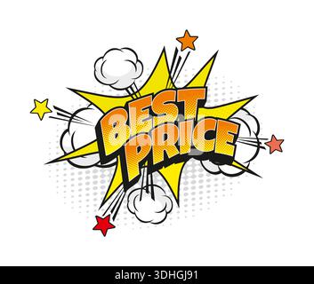 Cartoon retro best price comic speech bubble Stock Vector