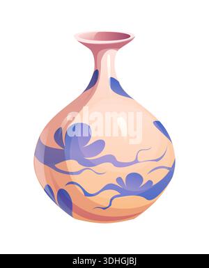 blue ceramic porcelain vase cartoon vector illustration Stock Vector ...