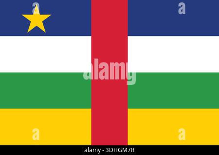 Central african republic national flag flat vector illustration. suitable for educational and editorial use. Stock Vector