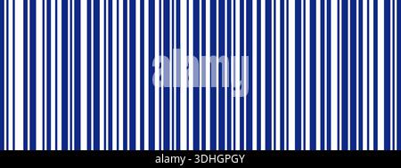 Long gradient stripe pattern with thin and thick blue lines. Abstract barcode background Stock Vector
