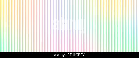 Pastel ribbed glass texture with rainbow gradient. Abstract vertical stripe background. Modern fractal glass effect Stock Vector