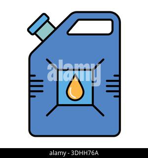 Outline fuel canister icon isolated on white background Stock Vector