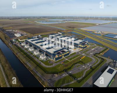 Aerial view of data center campus in middenmeer netherlands Stock Photo