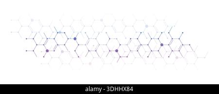 melted hexagon background. scientific background. hexagon pattern. honeycomb background for the world of science, business, education. Stock Vector