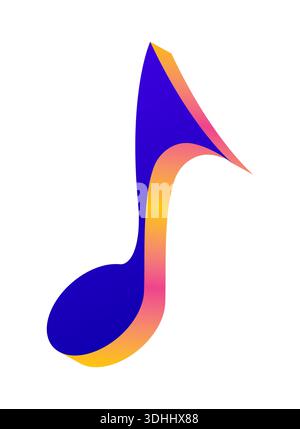 multicolored music note. Music note concept on white background Stock Vector