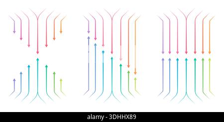 multicolored arrow signs set. vector arrow concept. arrow sets for business, education world Stock Vector