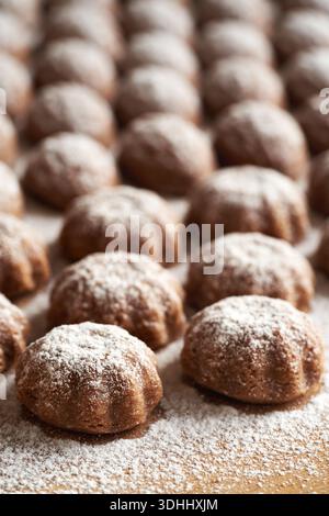 Freshly baked homemade Czech Christmas cookies called pracny Stock Photo
