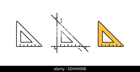 miter symbol. Technical drawing miter. orange miter. three options miter symbol Stock Vector