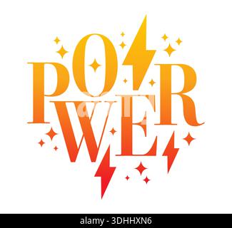 orange-red gradient power concept. power logo star power concept. Stock Vector