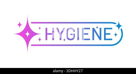 purple-blue gradient hygiene concept. vector hygiene word. Stock Vector