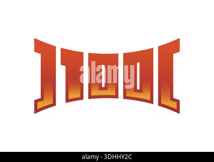 orange-red number 100 concept on white background. hand drawn number 100 logo. 100 numbers logo for business, education, technology world. Stock Vector