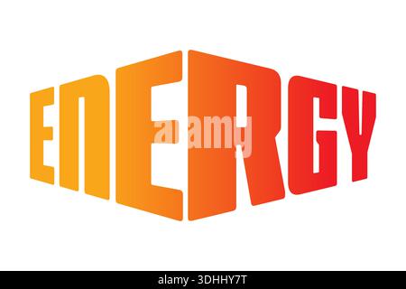orange-red power logo. perspective power concept. Stock Vector