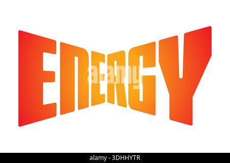 orange-red power logo. perspective power word. energy concept for business, education world. Stock Vector