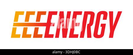 orange-red power logo. word power Stock Vector